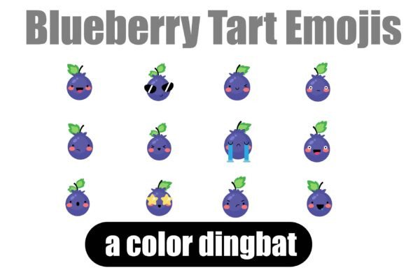 Blueberry Tart Emojis: Your Go-To Kawaii Design Asset