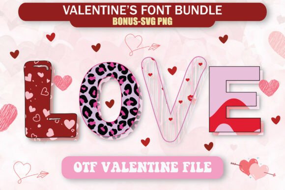 💖 Cute Valentine Alphabet Bundle: 4 Sweet Love Fonts