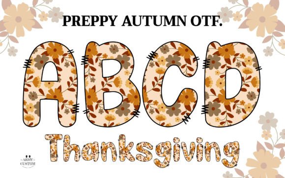Embrace the Season with Preppyautumn Floral Typography