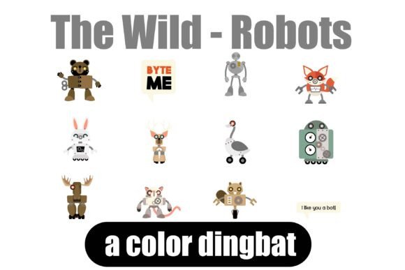 The Wild Robots: A Dingbat Font for Instant Creative Charm
