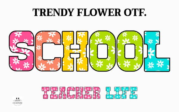 Trendy Flower: A Garden of Retro Joy for Your Designs